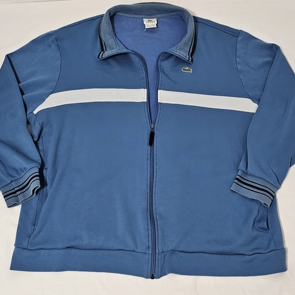 Lacoste Other - Lacoste Sport Blue Knitwear Zip-up Jacket Men's 3xl Cotton Nylon Blwns